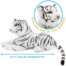 Load image into Gallery viewer, Saphed The White Tiger | 17 Inch Stuffed Animal Plush | By TigerHart Toys