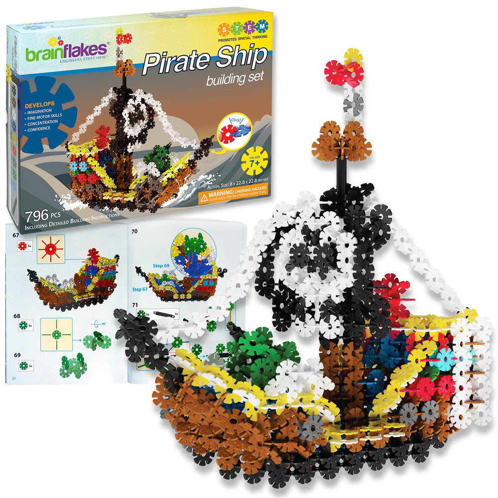 Pirate Ship Building Set with Detailed Step by Step Instructions