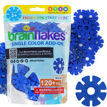 Load image into Gallery viewer, Brain Flakes Single Color Add-on - 120 Pieces - Resealable Pouch - Navy Blue