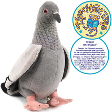 Load image into Gallery viewer, Pepper The Pigeon - 8.5 Inch Stuffed Animal Plush Bird