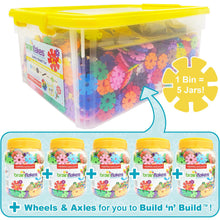 Load image into Gallery viewer, VIAHART Brain Flakes 2500+ Piece Build 'n' Build Kit | A Creative and Educational Alternative to Building Blocks| Wheel Pieces & Special Parts Included! | A Great STEM Toy for Both Boys and Girls!