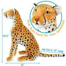Load image into Gallery viewer, Cecil The Cheetah | 26 Inch Stuffed Animal Plush | By TigerHart Toys