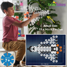 Load image into Gallery viewer, Brain Flakes Space Shuttle Building Set with Detailed Step by Step Instructions Booklet - 381 Pieces - Wheels and Axles Included - Construct a 19 Inch Large Space Ship - Ages 7+ Years Old