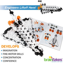 Load image into Gallery viewer, Brain Flakes Space Shuttle Building Set with Detailed Step by Step Instructions Booklet - 381 Pieces - Wheels and Axles Included - Construct a 19 Inch Large Space Ship - Ages 7+ Years Old