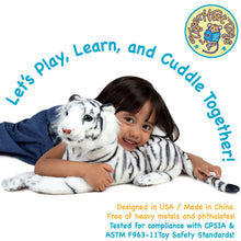 Load image into Gallery viewer, Saphed The White Tiger - Squeeze Me! - 17 Inch Stuffed Animal Plush - by TigerHart Toys