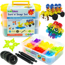 Load image into Gallery viewer, Brain Flakes 1000 Piece Sort ‘n’ Snap Set - Wheel Pieces and Special Parts Included - A Great Stem Toy for Both Boys and Girls