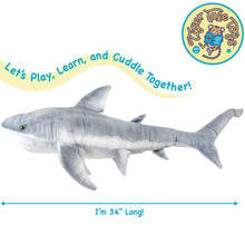 Load image into Gallery viewer, Sammy The Shark | 36 Inch Stuffed Animal Plush | By TigerHart Toys