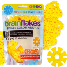 Load image into Gallery viewer, Brain Flakes Single Color Add-on - 120 Pieces - Resealable Pouch - Yellow