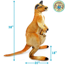 Load image into Gallery viewer, Kari The Kangaroo and Joey | 38 Inch Stuffed Animal Plush | By TigerHart Toys