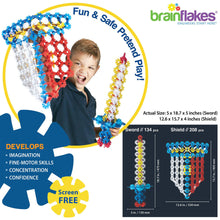Load image into Gallery viewer, Brain Flakes Sword & Shield Building Set with Detailed Step by Step Instructions Booklet - 342 Pieces