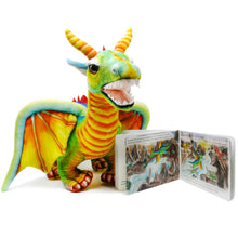 Load image into Gallery viewer, Drevnar the Dragon Plush & "The Vibrant Voyage of Drevnar the Dragon" Board Book | By TigerHart Toys