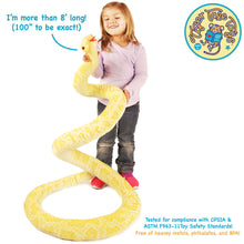 Load image into Gallery viewer, Alba The Albino Burmese Python | 100 Inch Stuffed Animal Plush | By TigerHart Toys