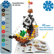Load image into Gallery viewer, Brain Flakes Pirate Ship Building Set with Detailed Step by Step Instructions Booklet - 796 Pieces