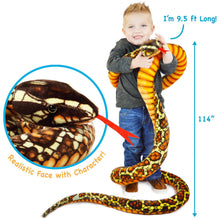 Load image into Gallery viewer, Bernard The Brown Python | 114 Inch Stuffed Animal Plush | By TigerHart Toys