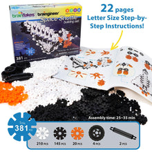 Load image into Gallery viewer, Brain Flakes Space Shuttle Building Set with Detailed Step by Step Instructions Booklet - 381 Pieces - Wheels and Axles Included - Construct a 19 Inch Large Space Ship - Ages 7+ Years Old