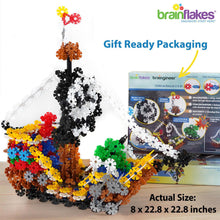 Load image into Gallery viewer, Brain Flakes Pirate Ship Building Set with Detailed Step by Step Instructions Booklet - 796 Pieces