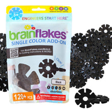 Load image into Gallery viewer, Brain Flakes Single Color Add-on - 120 Pieces - Resealable Pouch - Black
