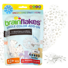 Load image into Gallery viewer, Brain Flakes Single Color Add-on - 120 Pieces - Resealable Pouch - White
